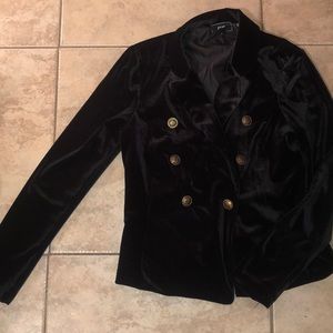Black Velvet Double Breast Blazer